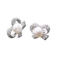 Pearl Bow Stud Earrings Women Jewelry Mom Gift Everyday Wear Earrings