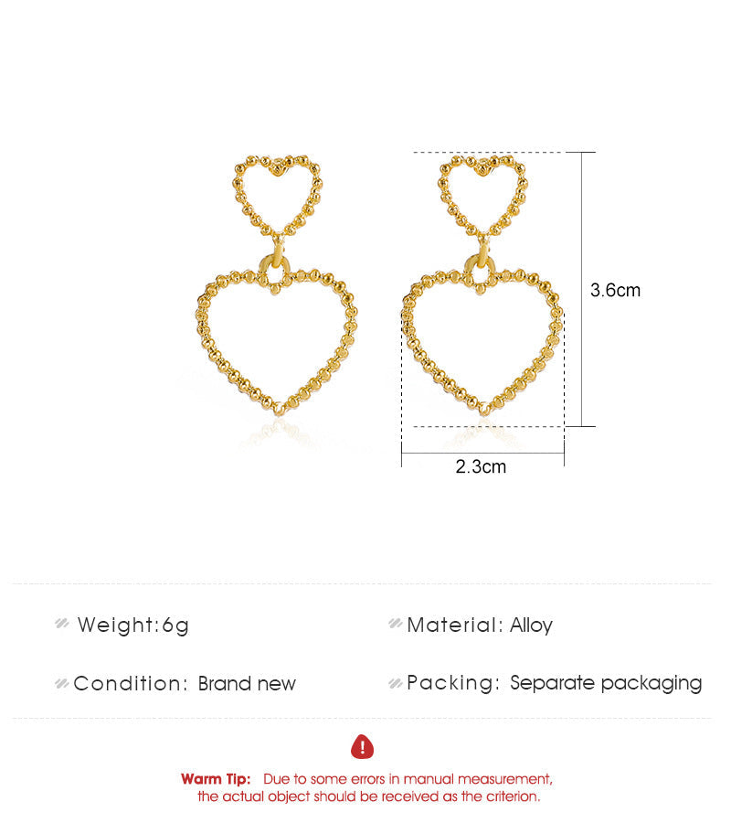 Heart Dots Style Dangle Earring Exquisite Fashion Drop Earrings For Women