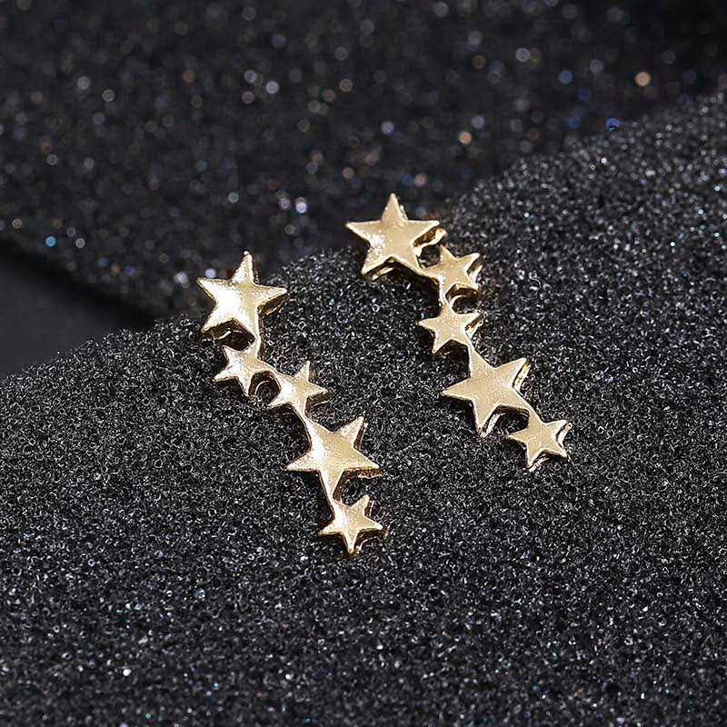 Exquisite creative five-pointed star ear bone clip earrings for girls accessories