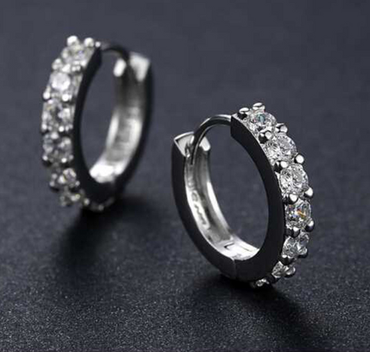 Gemstone Hoop Earrings Dangle Women Fashion Jewelry Gift for Her