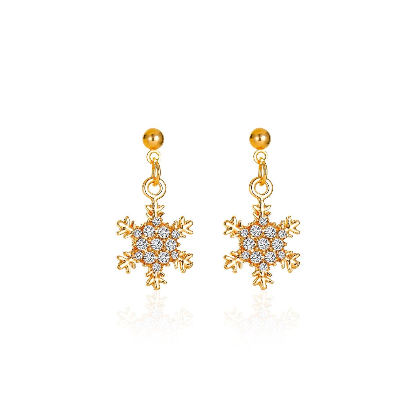 Crystal Snowflake Design Jewelry Fashion Dangle Earrings for Girls Party Birthday Gift