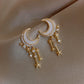 Moon Star Tassels Drop Dangle Earrings Women Jewelry Gift for Her Accessories
