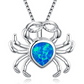 Fashion silver filled blue opal sea turtle pendant necklace for women female Animal wedding ocean beach jewelry gift