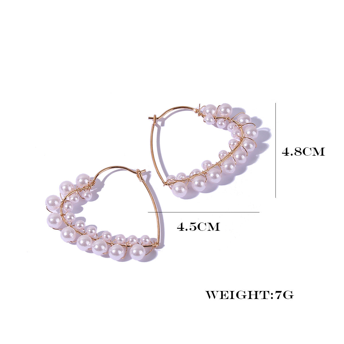 Heart Faux Pearl Drop Earring Women Jewelry Mom Gift Everyday Wear Earrings