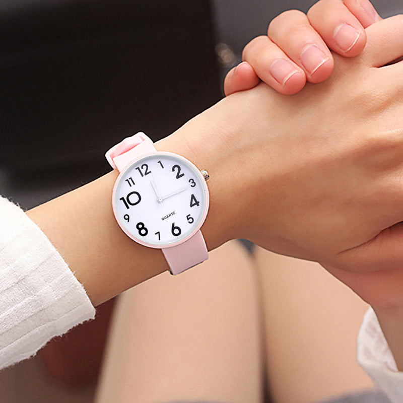 Fashion Casual Personality Couple Round Small Disc Watch