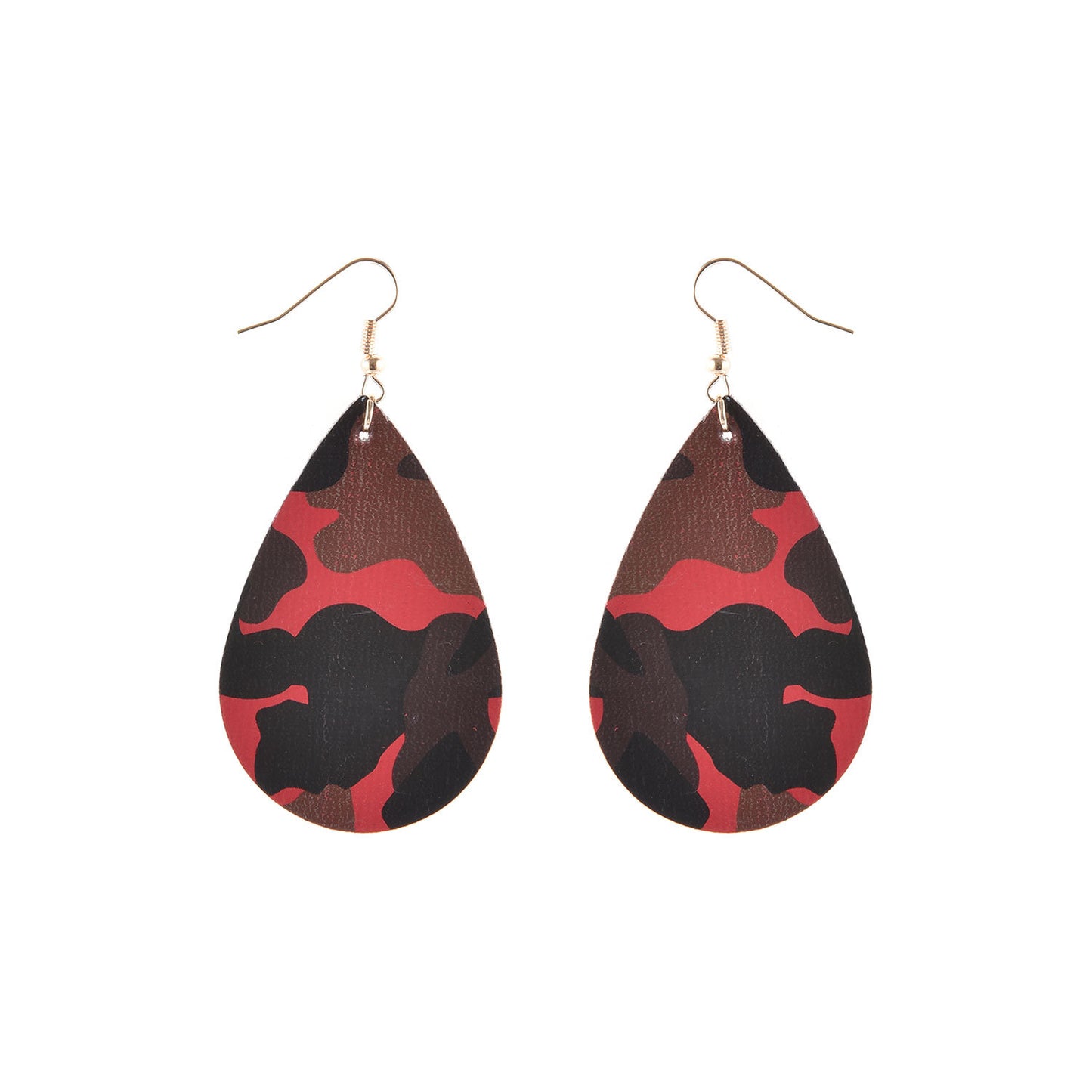 Women's Pu Retro Faux Leather Double-sided Print Earrings