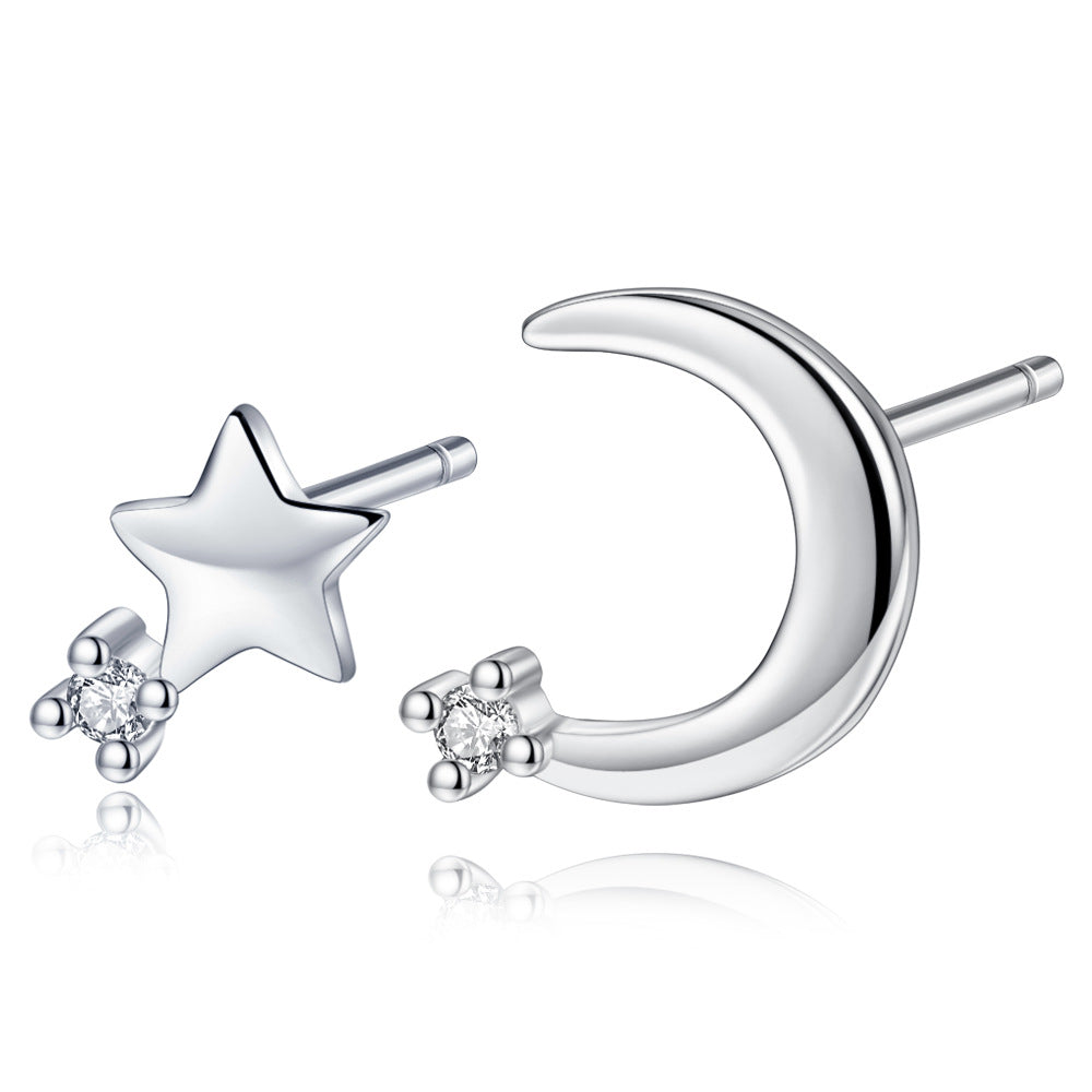 Moon Star Design Stud Earrings Female Girl Fashion Earrings Birthday Holiday