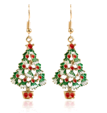 Fashion Jewelry Earrings Christmas Tree Shaped Ear Stud Party Banquet Gift