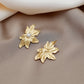Leaf Design Stud Earrings Accessories Gift Women Girl Fashionable Jewelry