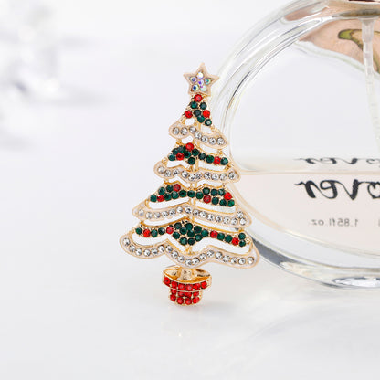 Rhinestone Christmas Tree Brooch