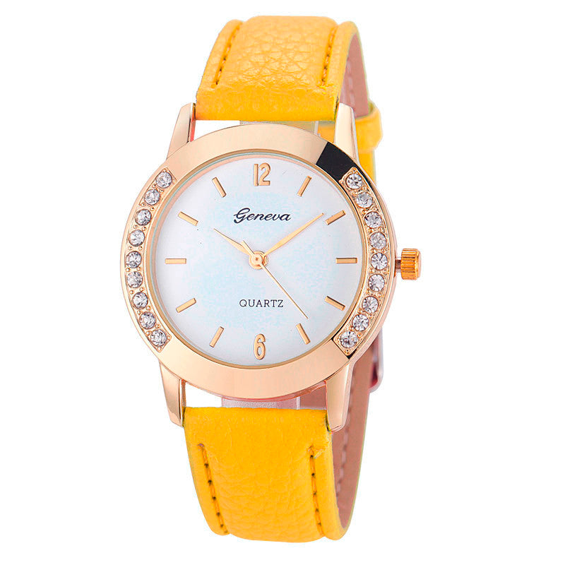 Bilateral Diamond Ladies Belt Casual Watch Geneva Women's Watch With Diamond British Watch