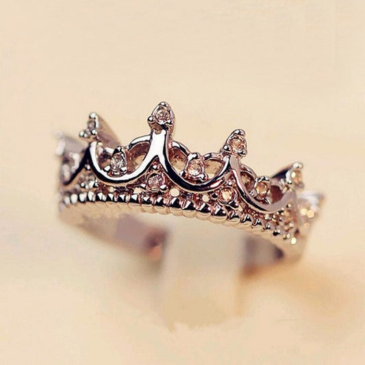 Vintage Queen Crown Birthstone Ring