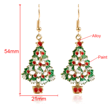 Fashion Jewelry Earrings Christmas Tree Shaped Ear Stud Party Banquet Gift