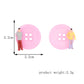 Pink Button Stud Earrings Women Fashionable Luxurious Earrings Jewelry