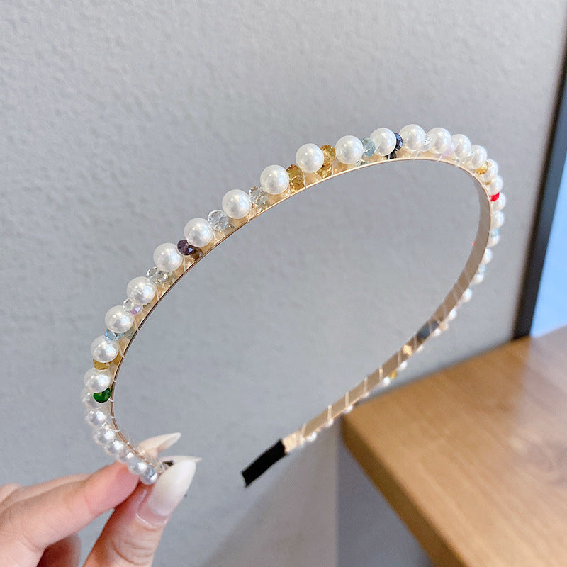 Sen Simple Pearl Thin Headband Hair Accessories Headband