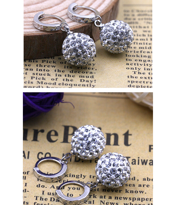 Crystal Design Ball Pendant Jewelry Fashion Dangle Earrings for Girls Party Birthday Gift