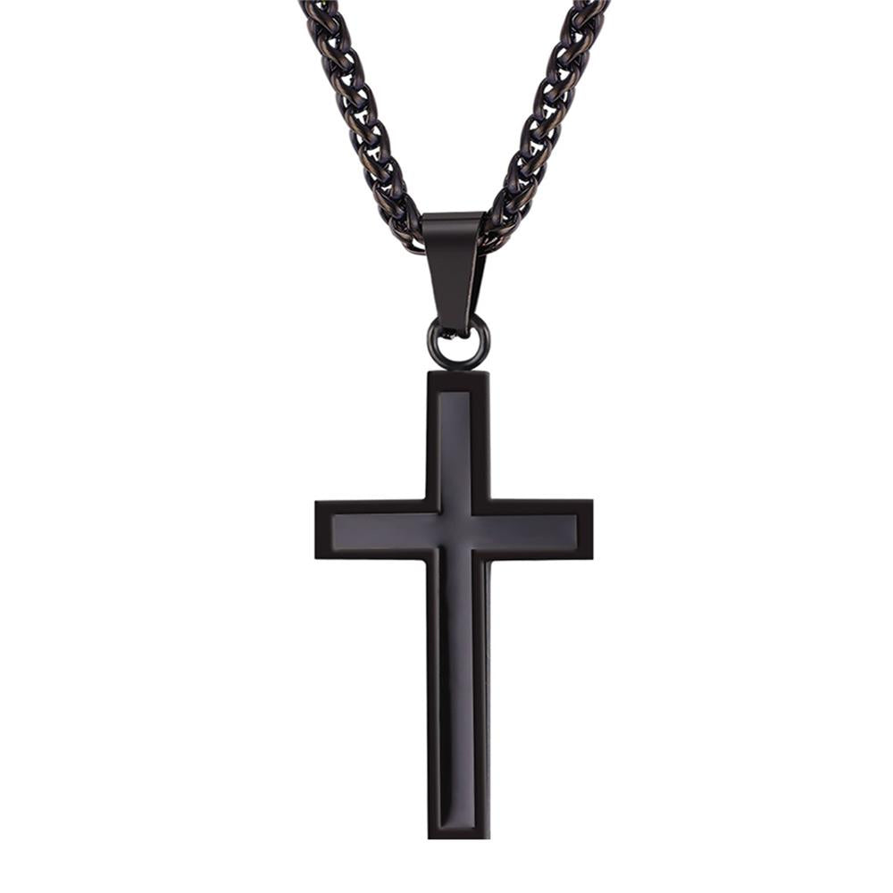 18K Gold and Silver Cross Necklace