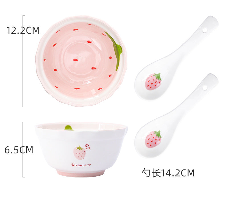 Cute Girl Strawberry Series Tableware Cartoon Dishes