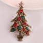 Diamond retro Christmas tree brooch