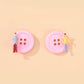 Pink Button Stud Earrings Women Fashionable Luxurious Earrings Jewelry