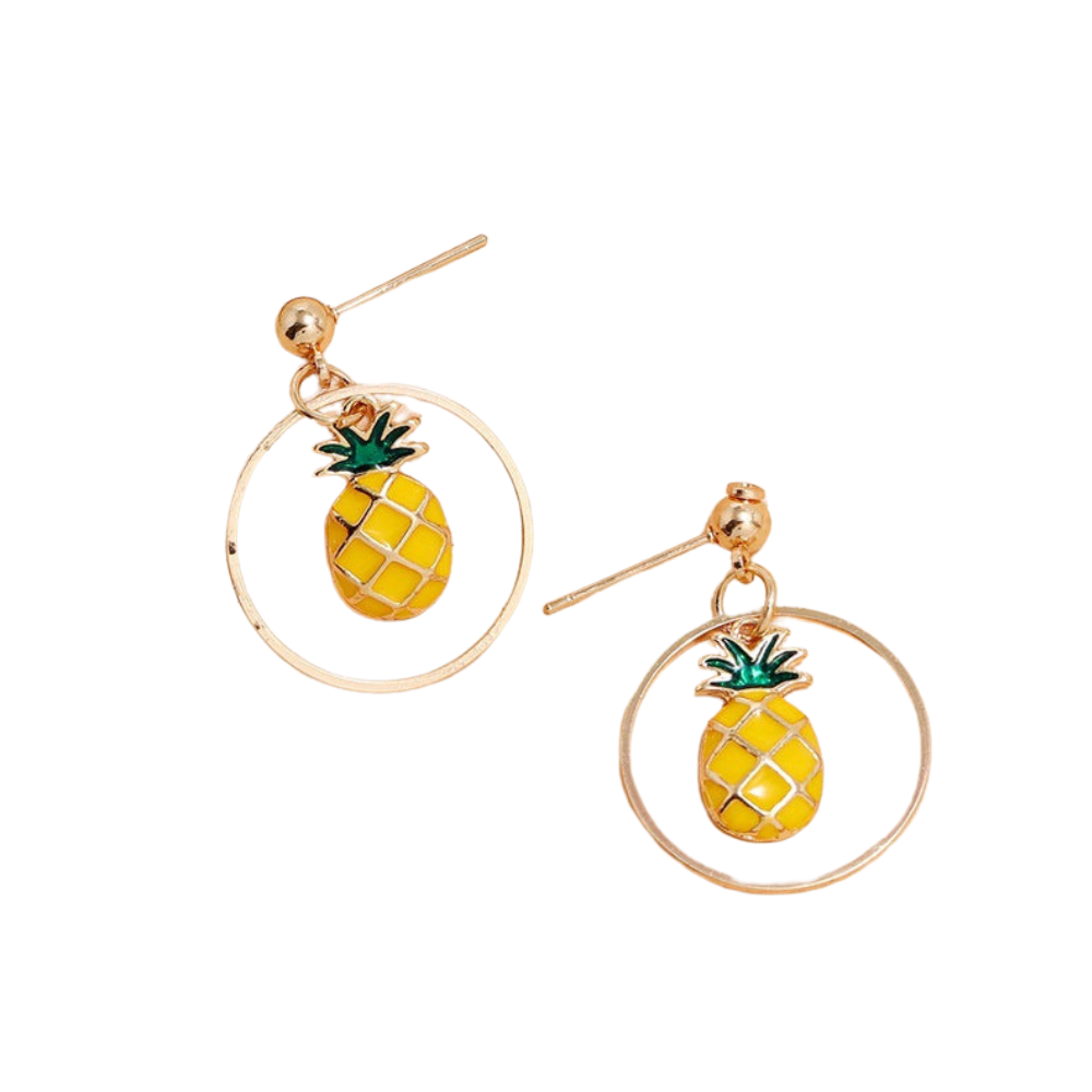 Pineapple Charm Dangle Fashion Earrings for Women Stylish Party Jewelry Gift