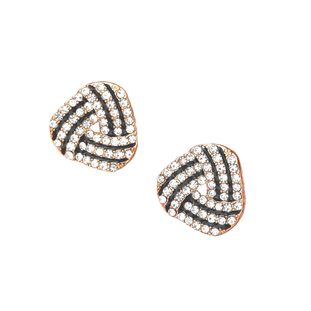 Rhinestone Decor Stud Earrings 1pair for Women Girls Ear Studs Jewelry Gift