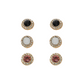 Contrast Trim Rhinestone Stud Earrings 3pairs for Women Girls Ear Studs Jewelry