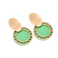 Green Round Drop Dangle Earrings Women Jewelry Gift for Her Accessories