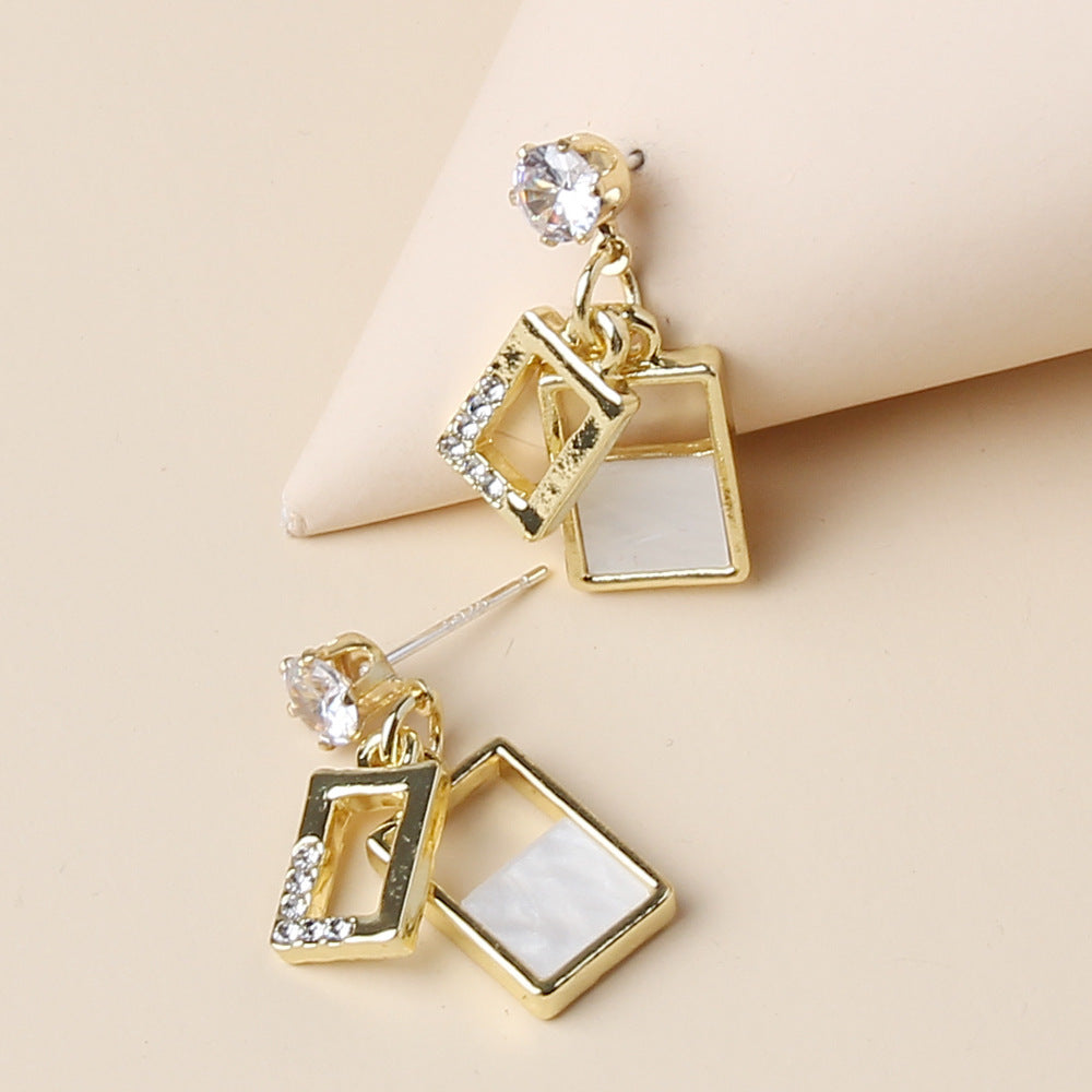 Rectangular Gift Earrings Dangle Women Fashion Jewelry Jewellery