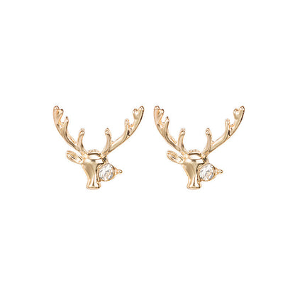 Deer Antlers Stud Earrings for Women Girls Fashion Earrings Piercing Jewelry