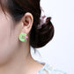 Green Button Stud Earrings Female Girl Fashion Earrings Birthday Holiday Gifts