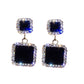 Rhinestone Black Color Square Jewelry Fashion Dangle Earrings for Girls Party Birthday Gift