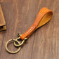 Leather Car Key Retro Copper-colored Horseshoe Buckle Waist Pendant