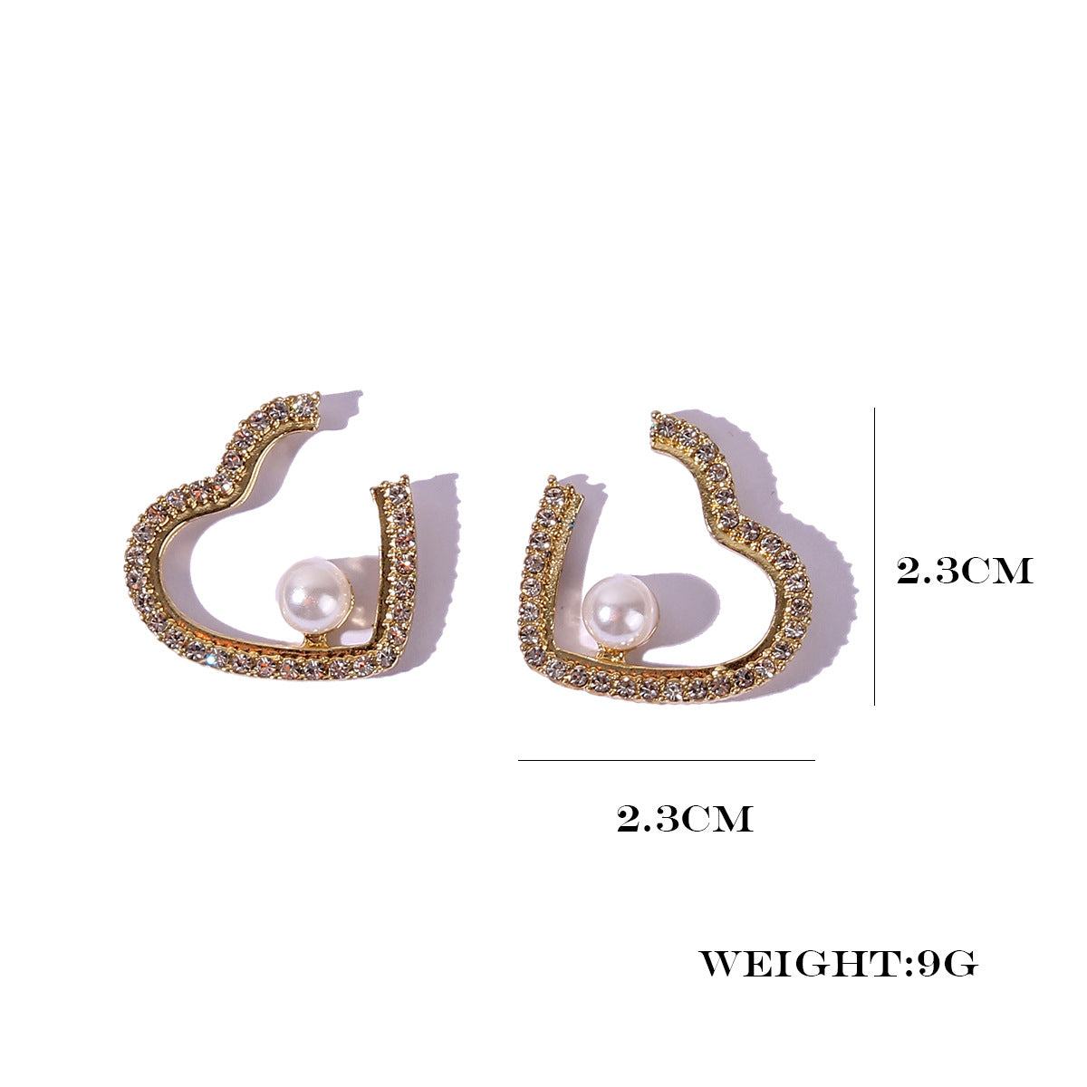 Rhinestone Heart Gift for Her Earrings Dangle Women Fashion Jewelry Jewellery