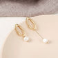 Asymmetric Faux Peal Ear Drop Earrings Dangle Women Fashion Jewelry Gift for Her