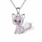 Love Color Cat Diamond Pendant Necklace