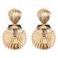 Gold-colored Shell Drop Earrings Cute Dangle Earrings Women Jewelry Gift for Her