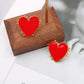 Red Heart Stud Earrings Fashion Jewelry for Girls Women Gift Accessories