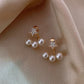 Pearls and Star Stud Earrings for Girls Women Stud Jewelry Gift Accessories