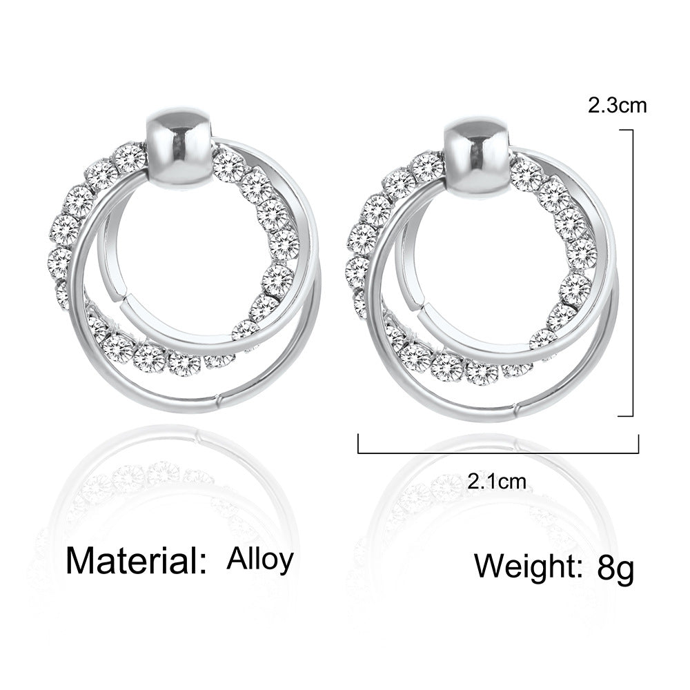 Circles Stud Earrings Women Jewelry Mom Gift Everyday Wear Earrings