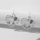 Flower in Heart Dangling Drop Earrings Women Girls Gifts Jewelry Accessories