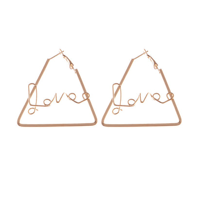Love Letter Geometric Drop Earring Women Jewelry Mom Gift Everyday Wear Earrings