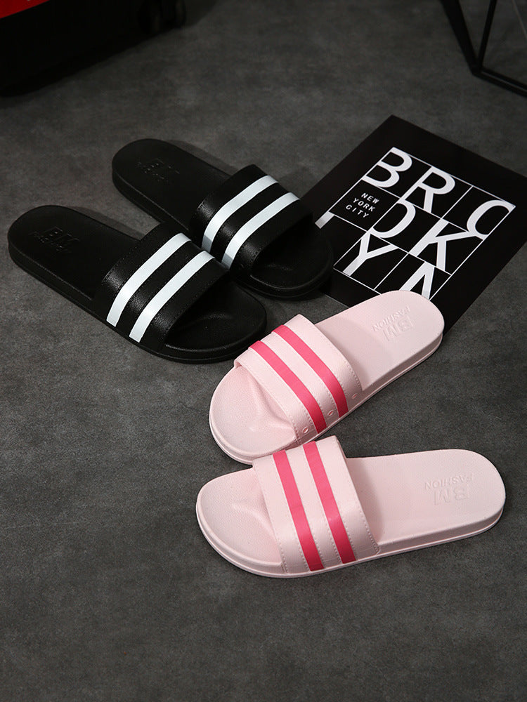 Striped Bath Plastic Stall Household Shoes Men's Bathroom Sandals And Slippers