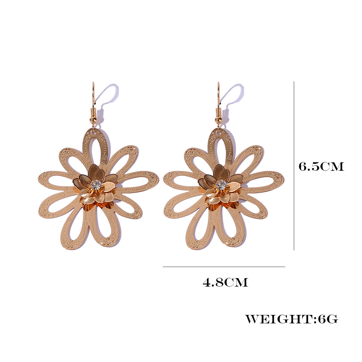 3D Flower Design Gift Earrings Dangle Women Fashion Jewelry Jewellery