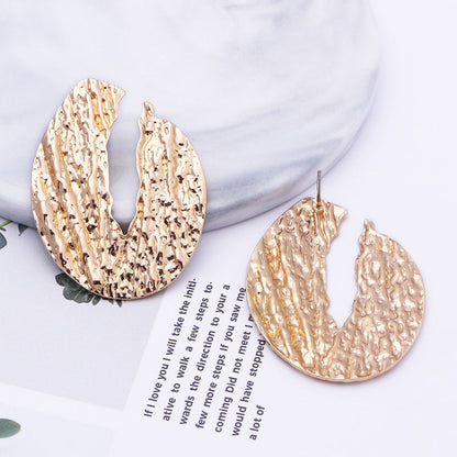 Textured Abstract Ear Drop Earrings Dangle Women Fashion Jewelry Gift for Her