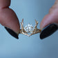Fashion Glittering Zircon Embellished Lovely Rose Gold Elk Antlers Zircon Wedding Ring
