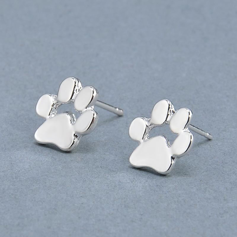 Cute Kitty Paw Stud Earrings Cat Animal Earring Jewelry