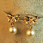 Hypoallergenic Heart-shaped Zircon Earrings Women's Bow Pearl Earrings