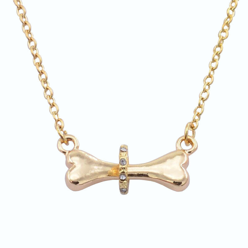 Jewelry Simple Diamond-studded Dog Bone Necklace