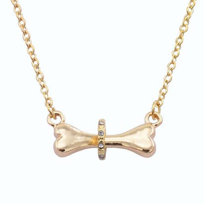 Jewelry Simple Diamond-studded Dog Bone Necklace